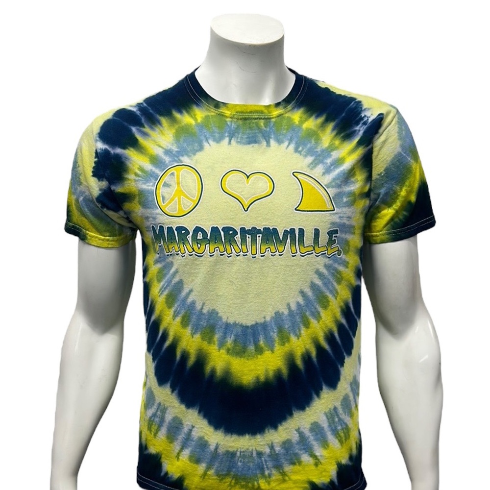 Margaritaville Jimmy Buffet Blue Yellow Tie Dye Graphic T- Shirt Size Youth XL